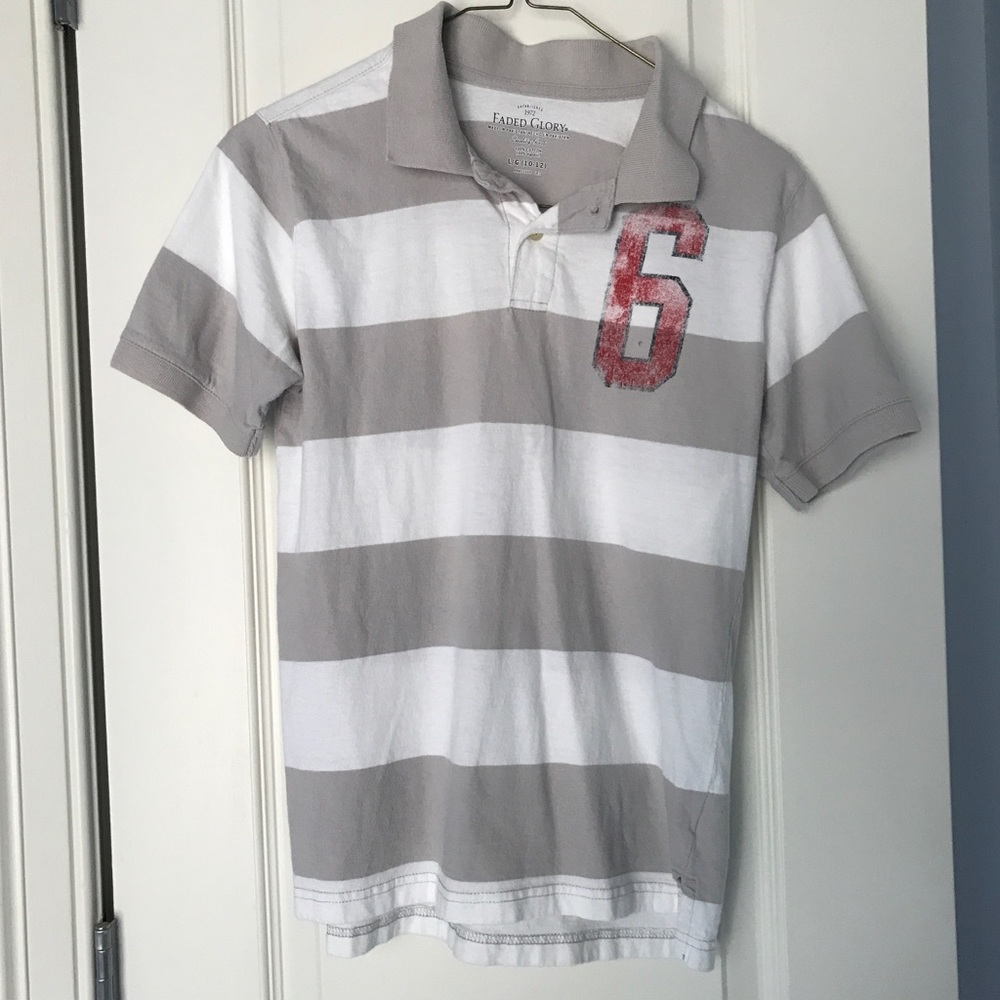 Striped polo boys Large (10/12) great condition!